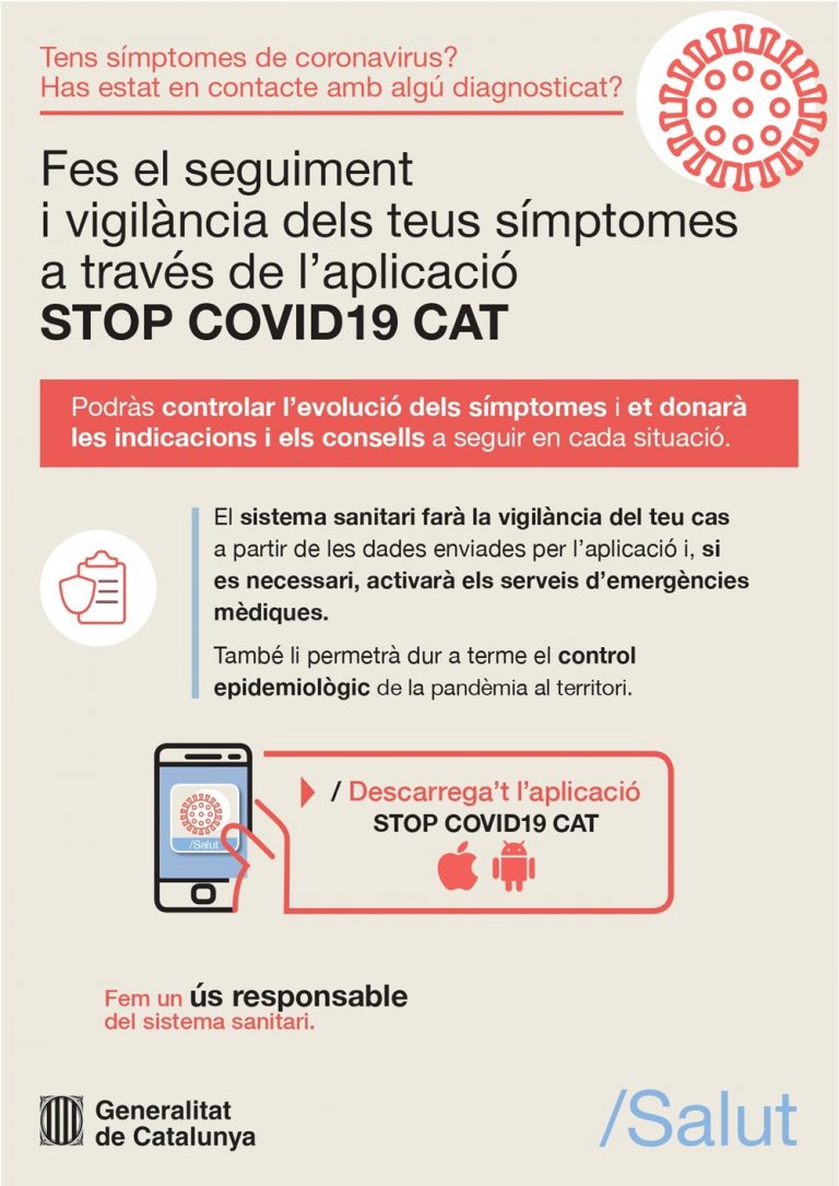 StopCovid19Cat un App per detectar  l’evolució del Covid 19 a Catalunya