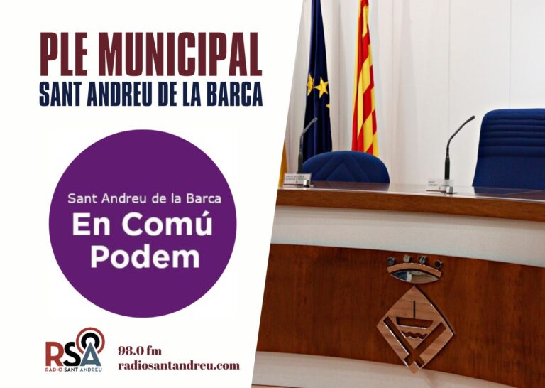 En Comú Podem presenta dues mocions al ple de febrer