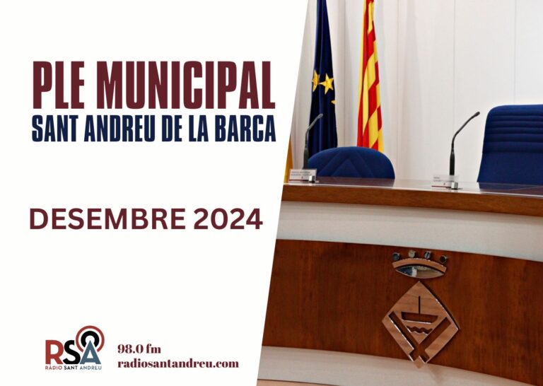 Àudio i Vídeo Ple Municipal de Sant Andreu de la Barca del 19 de desembre de 2024