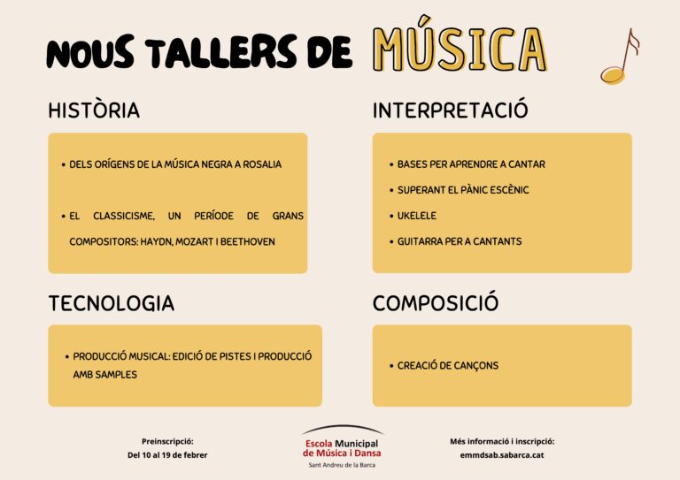 Vols aprendre a crear cançons, tocar l’ukelele o fer producció musical?