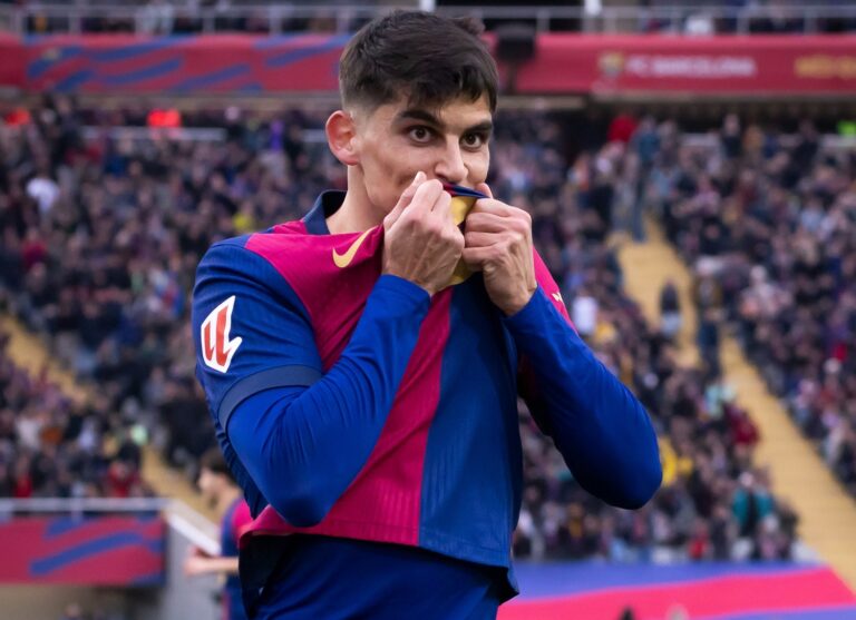 El santandreuenc Gerard Martín marca el seu primer gol amb el Barça